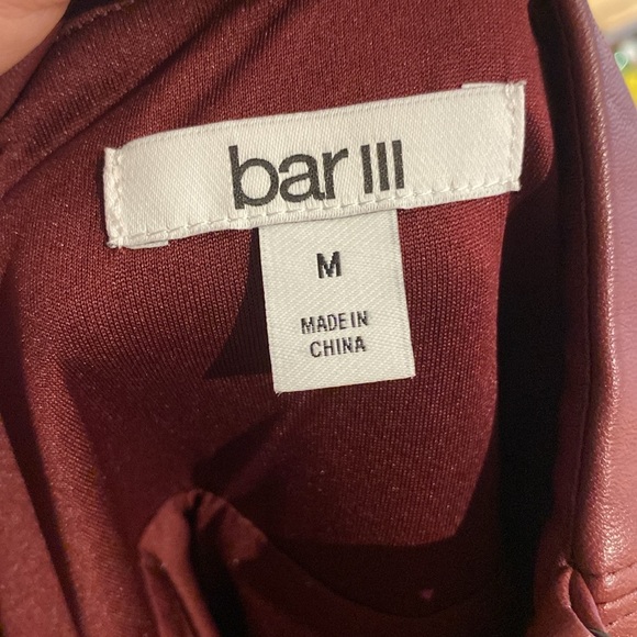 Bar III Faux-Leather Square-Neck Sleeveless Dress Size M - Picture 3 of 4